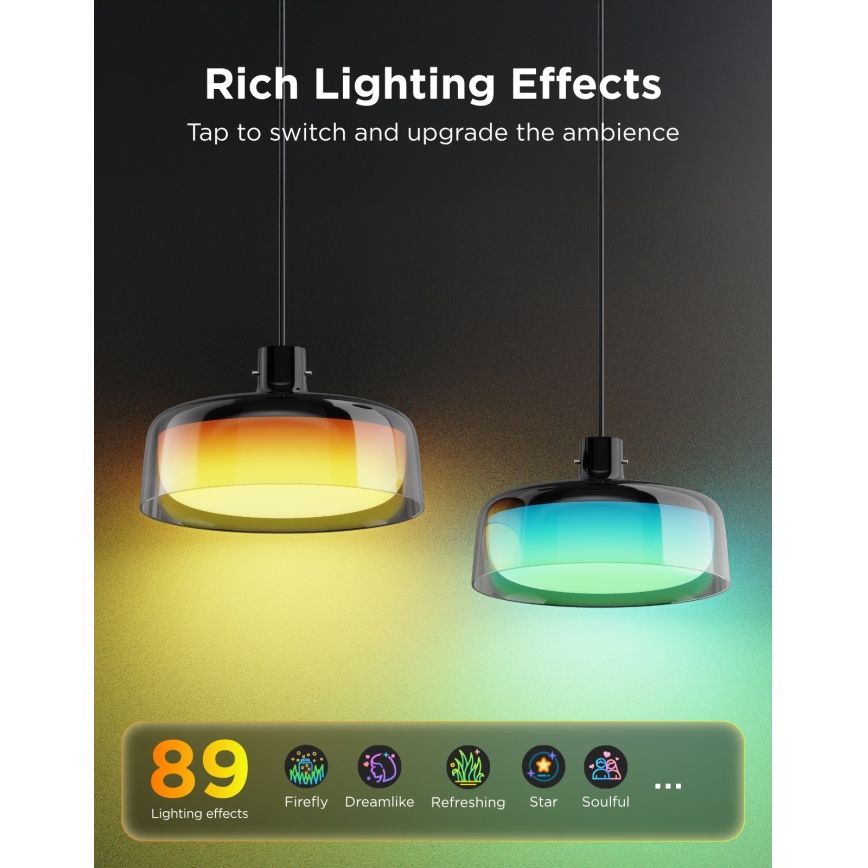 Govee - LED RGBICWW Dimeriuojamas pakabinamas šviestuvas ant laido LED/21W/230V Matter Wi-Fi