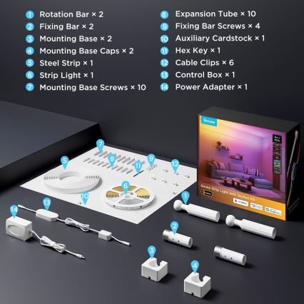 Govee - LED RGBICWW Pakabinama juosta LED/36W/24V 4m Skyline Matter Wi-Fi
