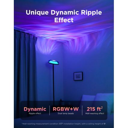 Govee - LED RGBICWW Reguliuojama grindinė lempa UPLIGHTER MATTER LED/24W/230V Wi-Fi