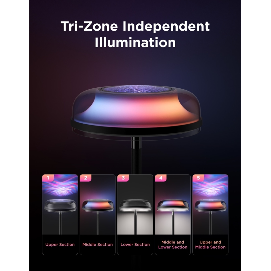 Govee - LED RGBICWW Reguliuojama grindinė lempa UPLIGHTER MATTER LED/24W/230V Wi-Fi