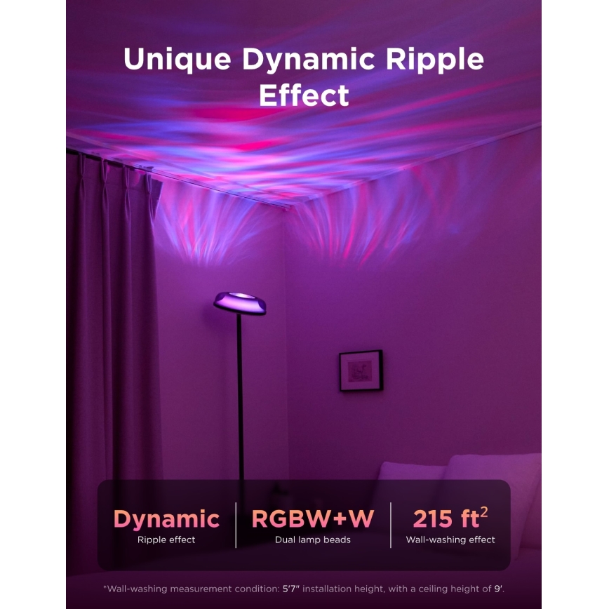 Govee - LED RGBICWW Reguliuojama grindinė lempa UPLIGHTER MATTER LED/24W/230V Wi-Fi