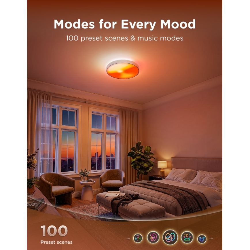 Govee - LED RGBICWW Reguliuojamas lubinis šviestuvas LED/55W/230V skersmuo 53 cm Matter Wi-Fi