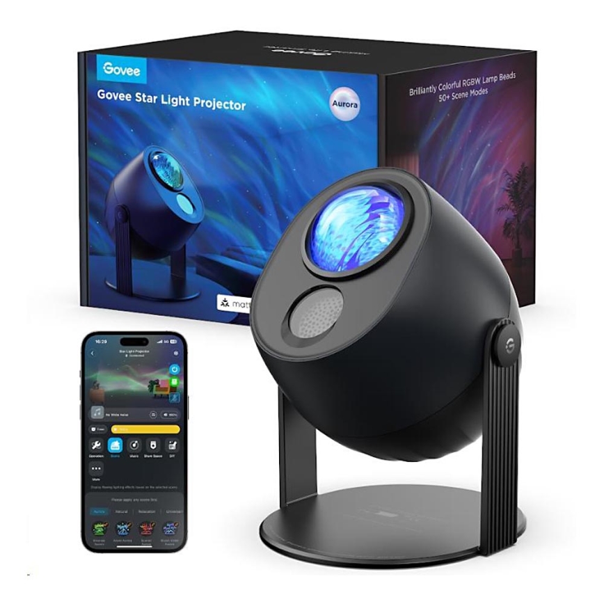 Govee - LED RGBW Galaxy Apšvietimas Projector Pro Wi-Fi Matter