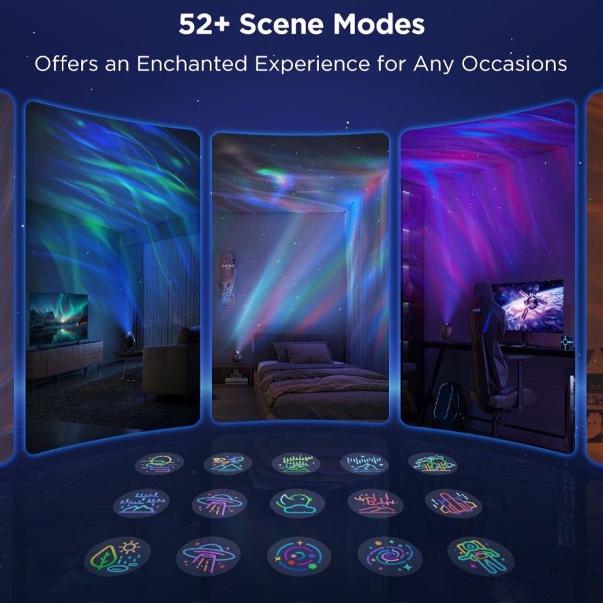 Govee - LED RGBW Galaxy Apšvietimas Projector Pro Wi-Fi Matter