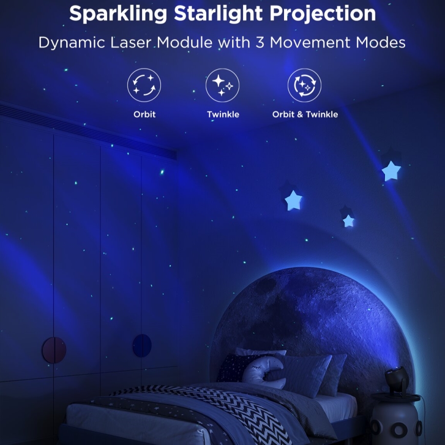 Govee - LED RGBW Galaxy Apšvietimas Projector Pro Wi-Fi Matter