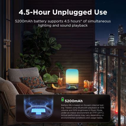 Govee - LED RGBW reguliuojamas stalinis šviestuvas su garsiakalbiu LED/36W/12V Wi-Fi