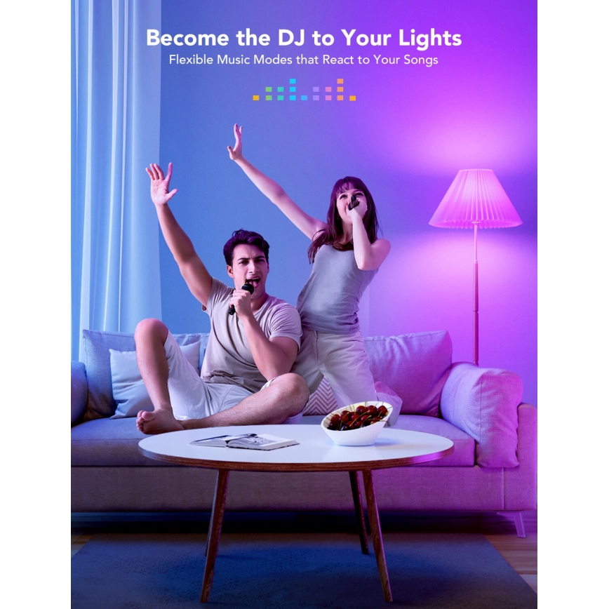 Govee - LED RGBWW pritemdoma lemputė Smart MATTER E27/9W/230V 2700-6500K Wi-Fi