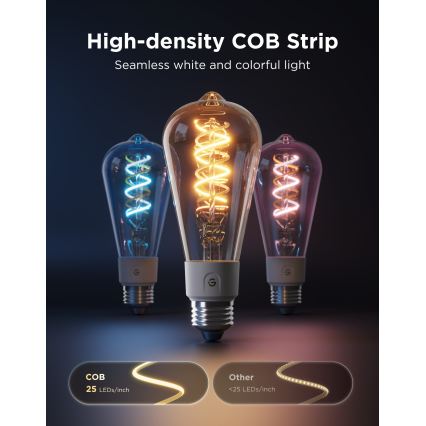 Govee - Reguliuojama LED RGBWW lemputė Smart MATTER ST64 E27/5W/230V 2700-6500K Wi-Fi