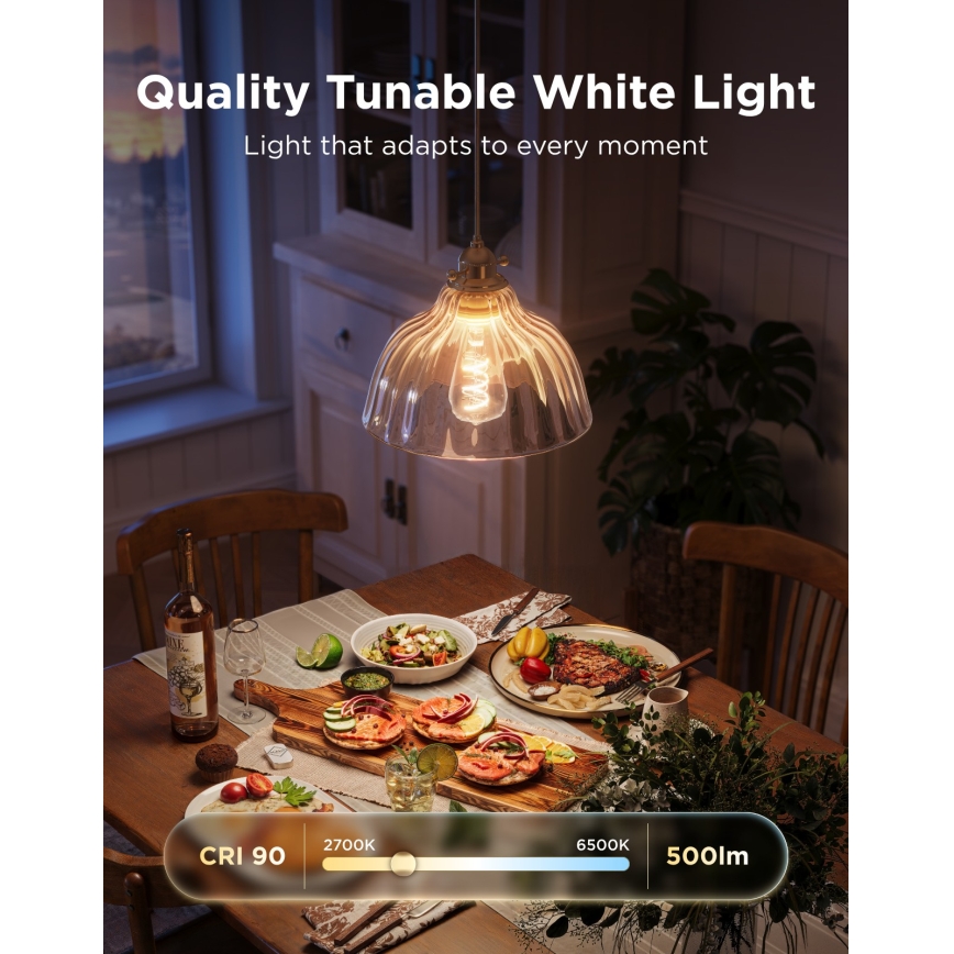 Govee - Reguliuojama LED RGBWW lemputė Smart MATTER ST64 E27/5W/230V 2700-6500K Wi-Fi