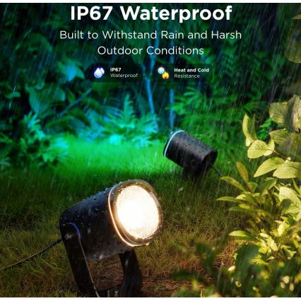 Govee - KOMPLEKTAS 2x LED RGBWW Pritemdomas prožektorius LED/12W/230V IP67 2700-6500K Wi-Fi