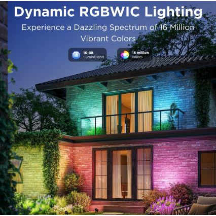 Govee - KOMPLEKTAS 2x LED RGBWW Pritemdomas prožektorius LED/12W/230V IP67 2700-6500K Wi-Fi