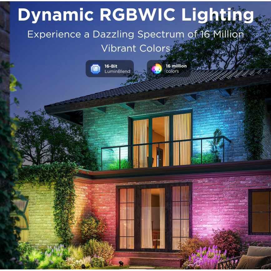Govee - KOMPLEKTAS 2x LED RGBWW Pritemdomas prožektorius LED/12W/230V IP67 2700-6500K Wi-Fi