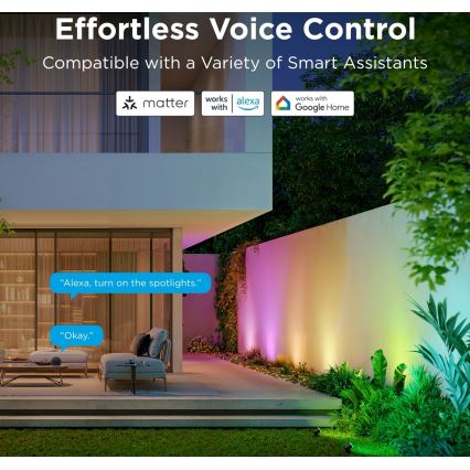 Govee - KOMPLEKTAS 2x LED RGBWW Pritemdomas prožektorius LED/12W/230V IP67 2700-6500K Wi-Fi