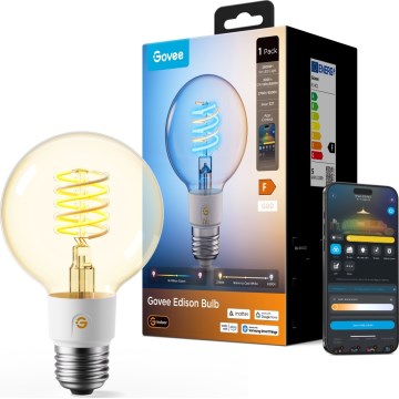 Govee - LED RGBWW Reguliuojama lemputė Smart MATTER G80 E27/5W/230V 2700-6500K Wi-Fi