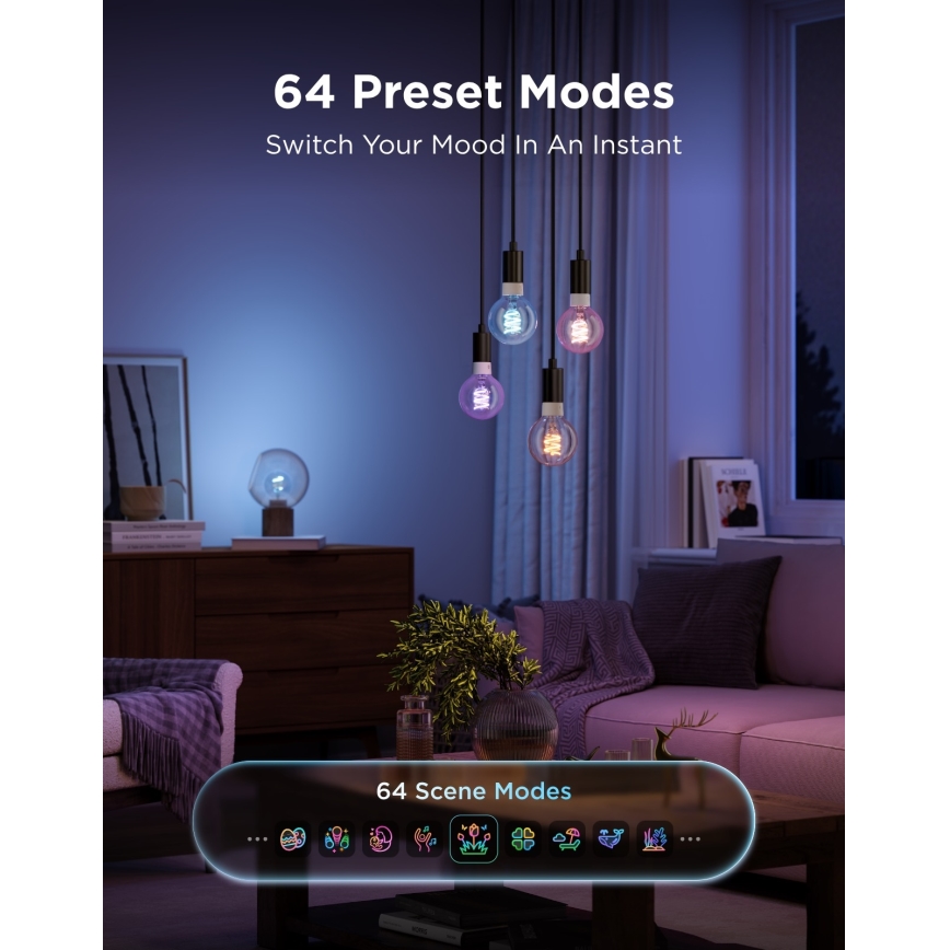 Govee - LED RGBWW Reguliuojama lemputė Smart MATTER G80 E27/5W/230V 2700-6500K Wi-Fi