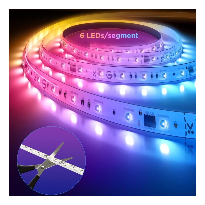 Govee - LED RGBWWIC Pritemdoma prailginimo juostelė Strip Light 2 Pro 1m Wi-Fi Matter