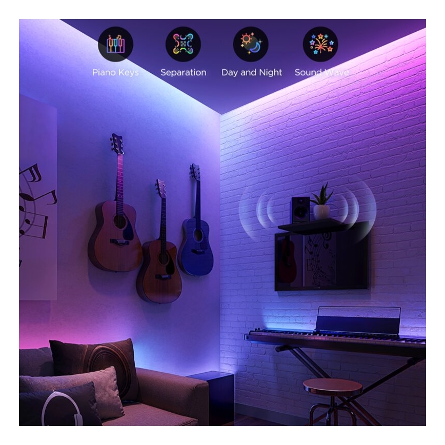 Govee - LED RGBWWIC Pritemdoma prailginimo juostelė Strip Light 2 Pro 1m Wi-Fi Matter