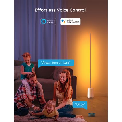 Govee - LED pritemdomas toršeras Lyra Smart RGBICWW 2200-6500K Wi-Fi + nuotolinio valdymo pultas