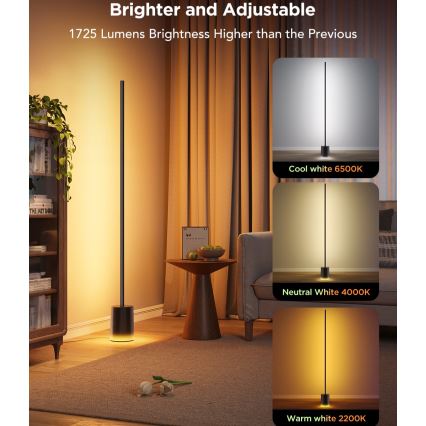 Govee - LED pritemdomas toršeras Smart MATTER LED RGBICWW 2200-6500K Wi-Fi + nuotolinio valdymo pultas