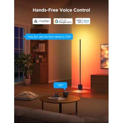 Govee - LED pritemdomas toršeras Smart MATTER LED RGBICWW 2200-6500K Wi-Fi + nuotolinio valdymo pultas