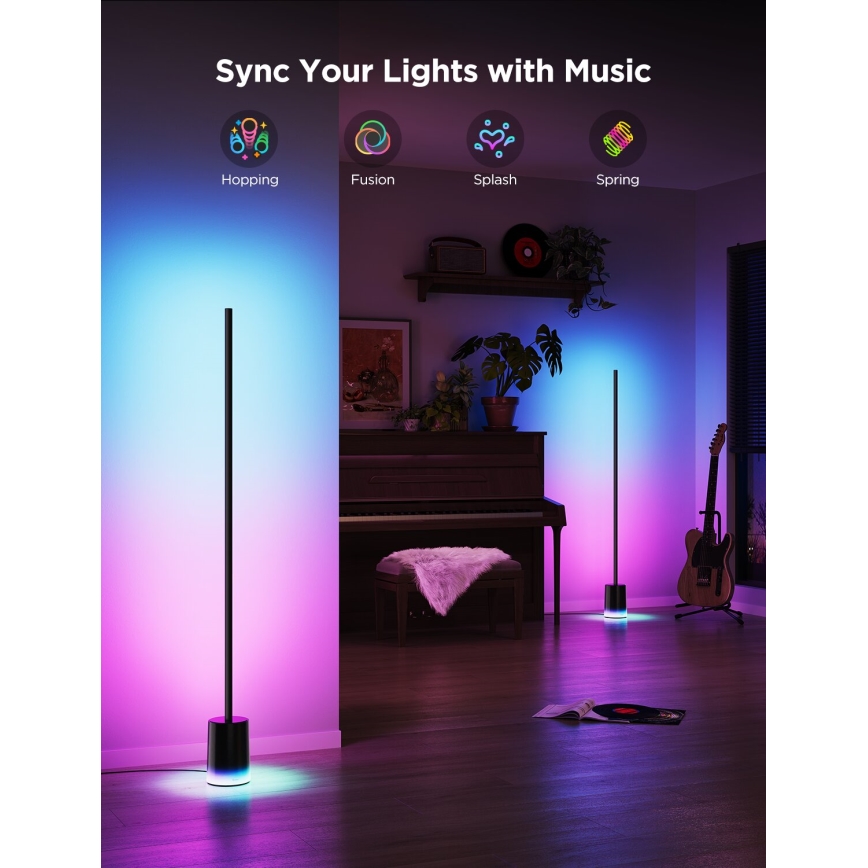 Govee - LED pritemdomas toršeras Smart MATTER LED RGBICWW 2200-6500K Wi-Fi + nuotolinio valdymo pultas
