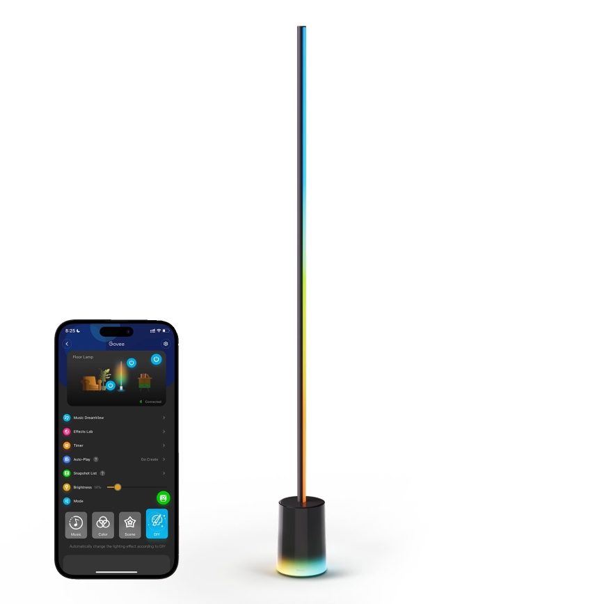 Govee - LED pritemdomas toršeras Smart MATTER LED RGBICWW 2200-6500K Wi-Fi + nuotolinio valdymo pultas