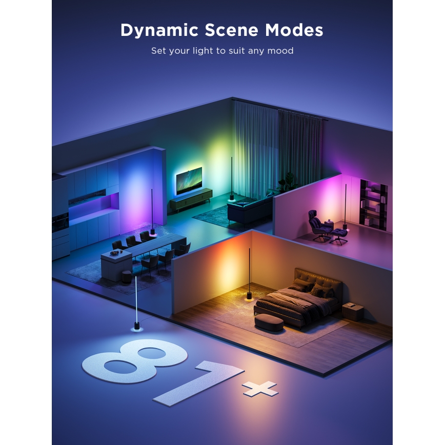 Govee - LED pritemdomas toršeras su kolonėle Pro RGBICWW 2200-6500K Wi-Fi + nuotolinio valdymo pultas