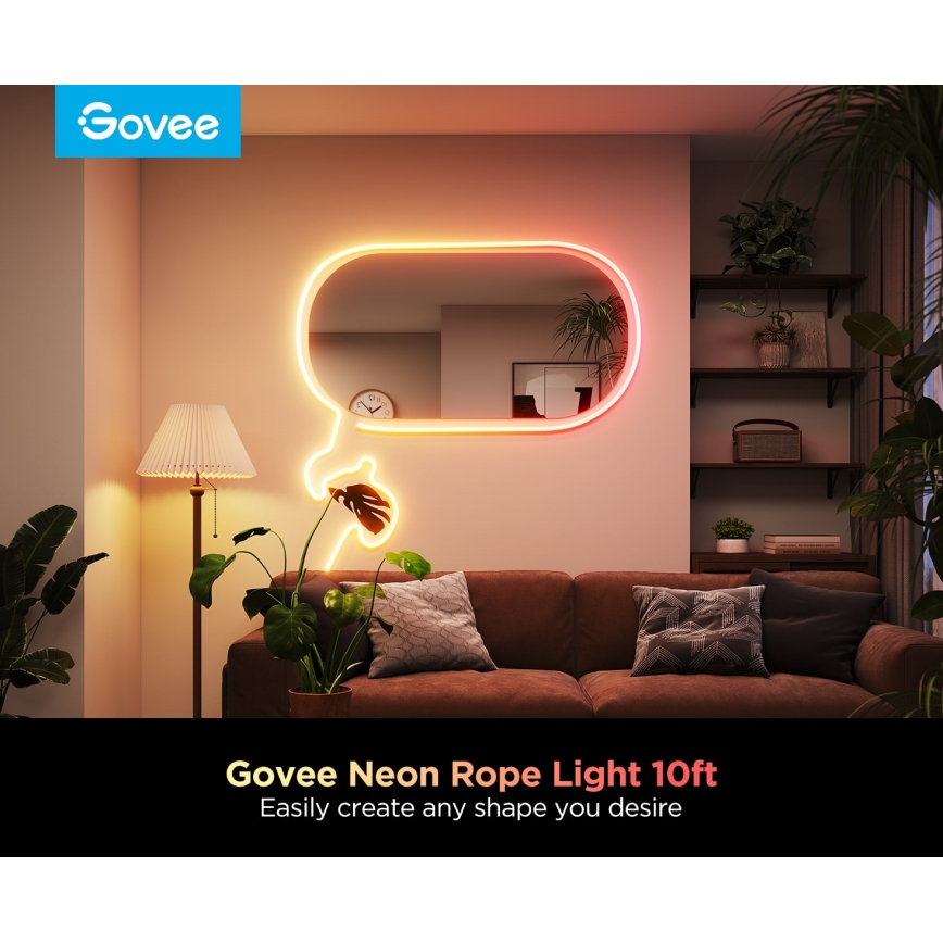 Govee - Neon 2 MATTER lankstoma LED juosta 3m RGBIC Wi-Fi IP67