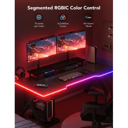 Govee - Neon LED stalo foninis apšvietimas 3m RGBIC Wi-Fi