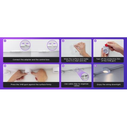 Govee - RGBIC LED Pakabinami šviestuvai 3m Wi-Fi