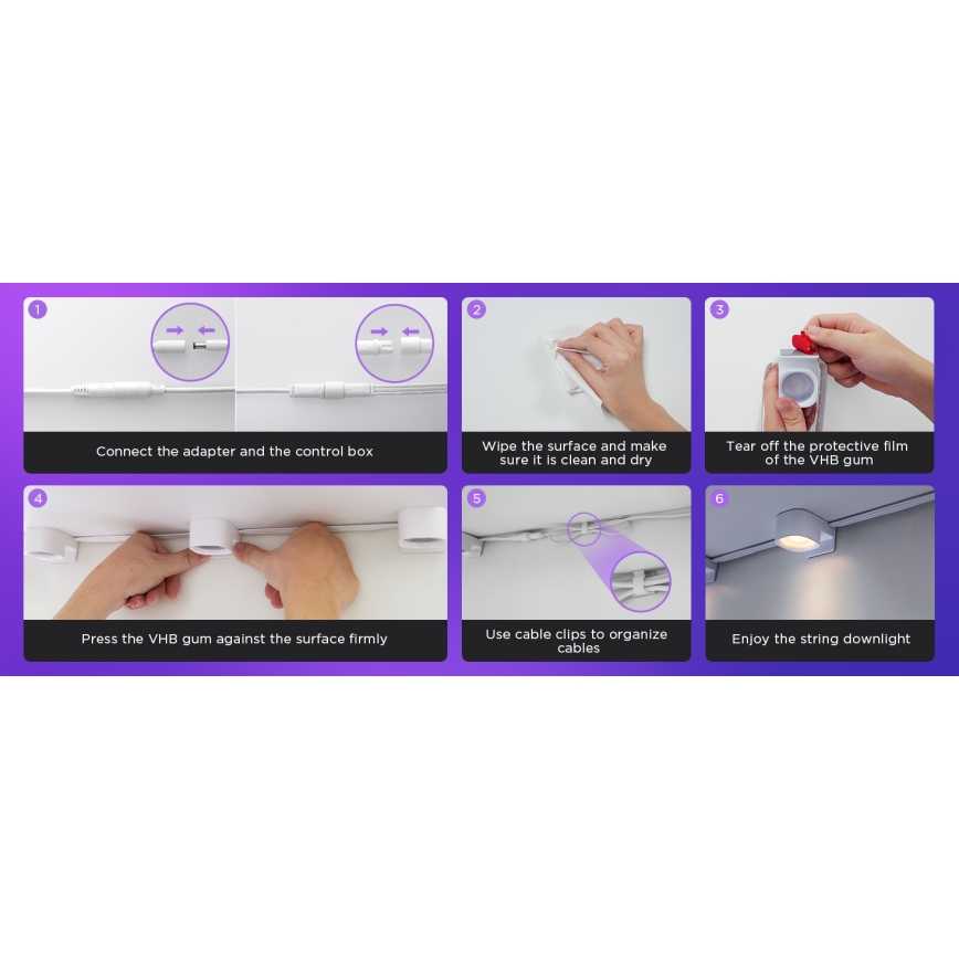 Govee - RGBIC LED Pakabinami šviestuvai 3m Wi-Fi