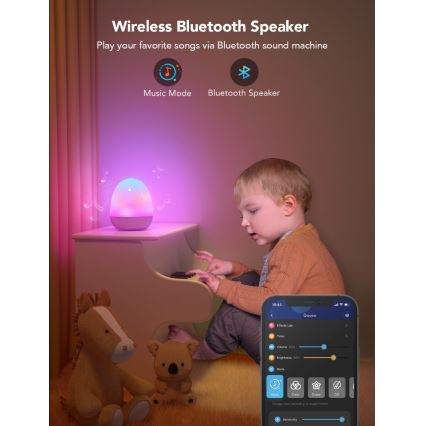 Govee - RGBIC išmanusis naktinis LED šviestuvas su garsiakalbiu ir Wi-Fi jungtimi