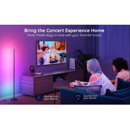 Govee - RGBICW Smart Kampas Floor Lamp Wi-Fi
