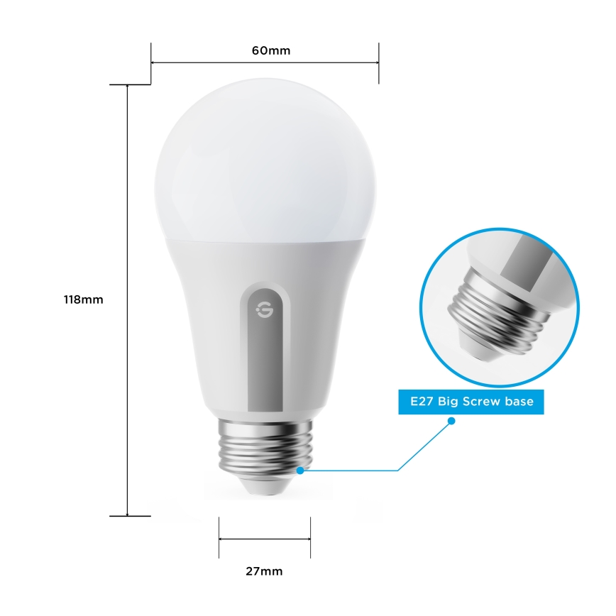 Govee - RINKINYS 2x LED reguliuojama lemputė Smart MATTER A60 E27/9W/230V 2700-6500K Wi-Fi