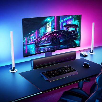 Govee - RINKINYS 2x Smart Gaming Wi-Fi LED RGBIC panelės + Smart Dual balta + nuotolinio valdymo pultas