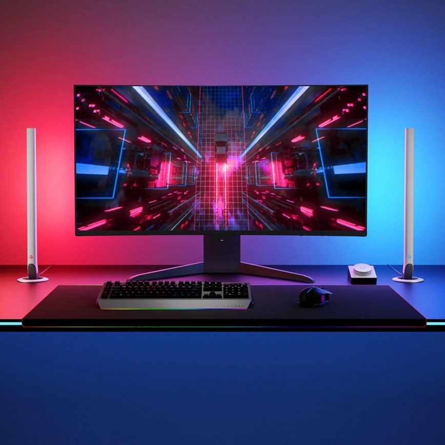 Govee - RINKINYS 2x Smart Gaming Wi-Fi LED RGBIC panelės + Smart Dual balta + nuotolinio valdymo pultas