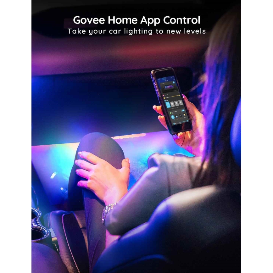 Govee - Smart LED automobilių juostos - RGBIC