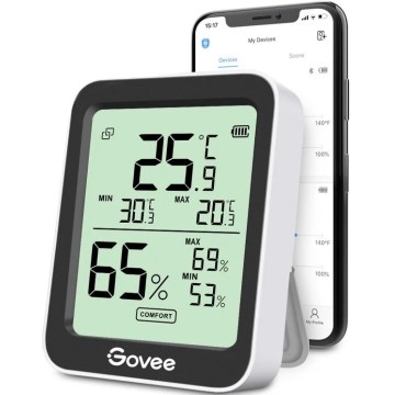 Govee - Termometras ir drėgmės matuoklis su ekranu, maitinamas 2xAAA