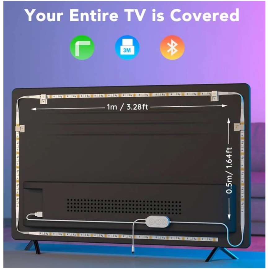 Govee - TV 46-60 išmanusis LED foninis apšvietimas RGB + nuotolinis valdymas