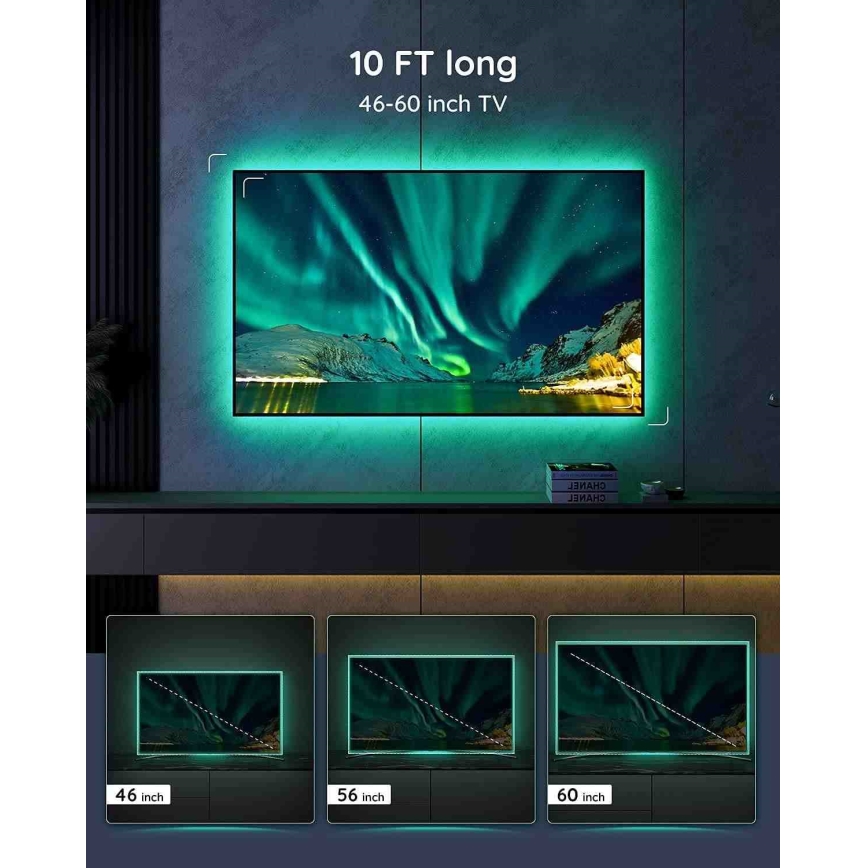 Govee - TV 46-60" SMART LED foninis apšvietimas RGB
