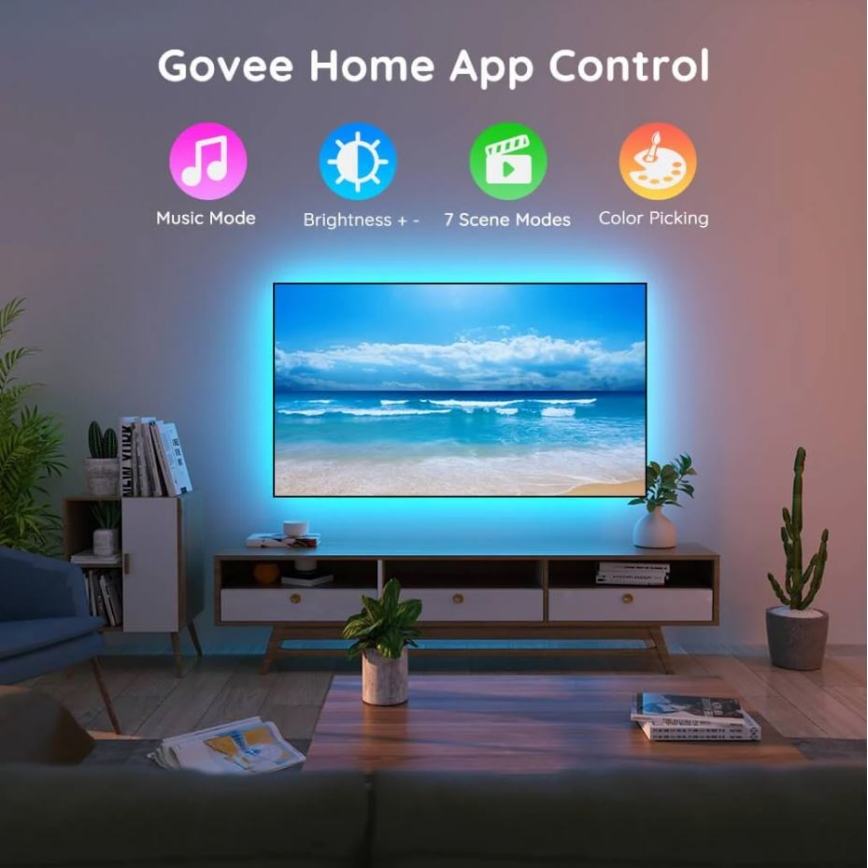 Govee - TV 46-60 SMART LED foninis apšvietimas RGB + nuotolinio valdymo pultas