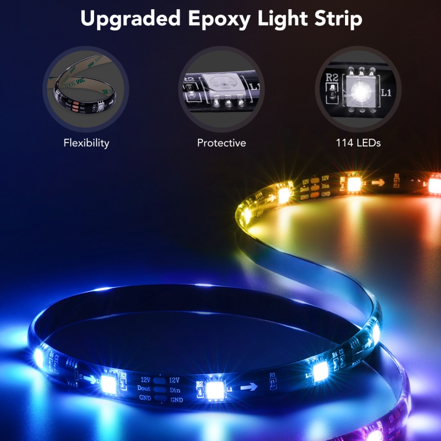 Govee - TV 55-65 išmanusis RGBIC LED apšvietimas su Wi-Fi