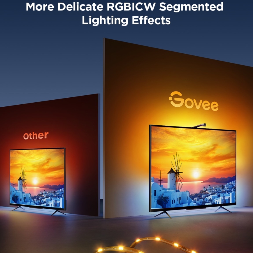 Govee - TV Backlight 3 Lite TV 40-50" SMART LED foninis apšvietimas RGBICW Wi-Fi IP67 +RC