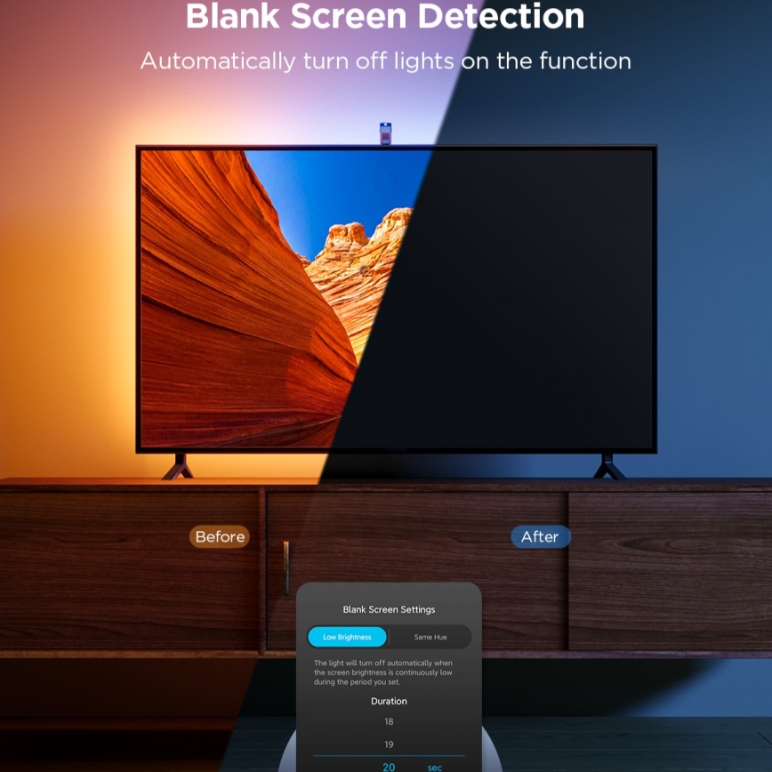 Govee - TV Backlight 3 Lite TV 40-50" SMART LED foninis apšvietimas RGBICW Wi-Fi IP67 +RC