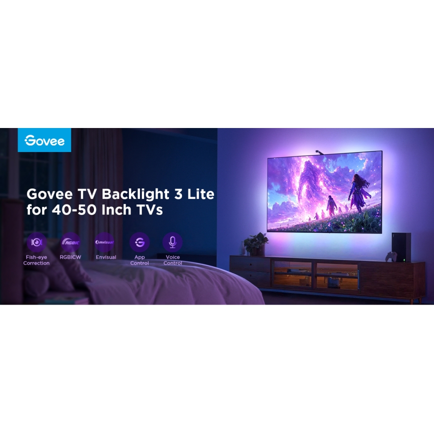 Govee - TV Backlight 3 Lite TV 40-50" SMART LED foninis apšvietimas RGBICW Wi-Fi IP67 +RC