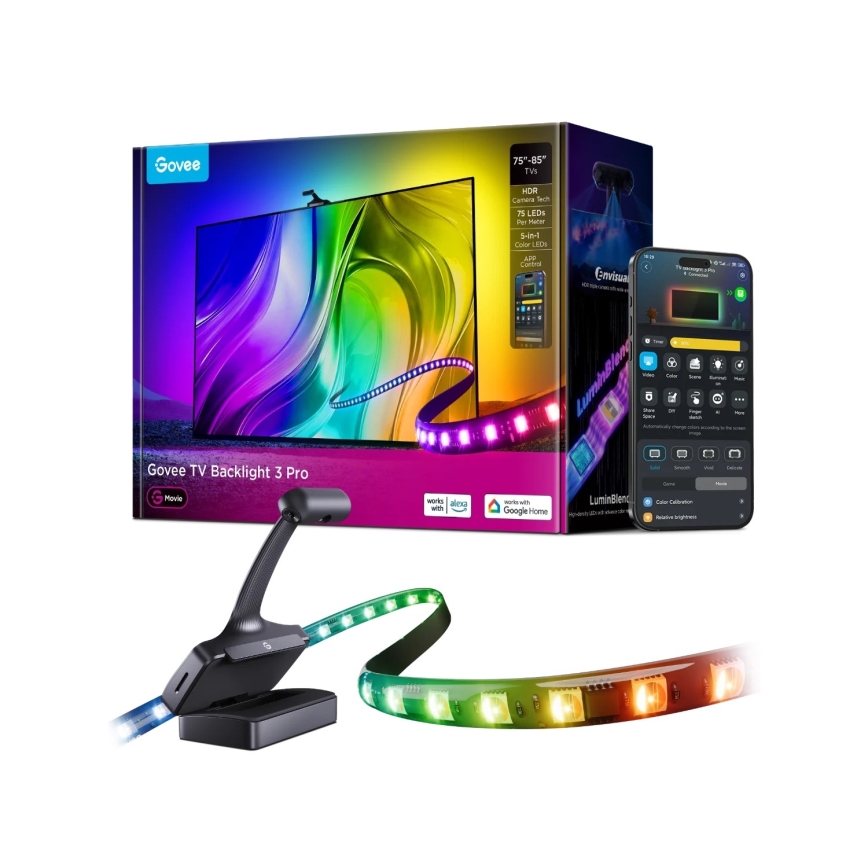 Govee - TV Backlight 3 Pro 75-85 Išmanusis RGBIC LED apšvietimo juosta su Wi-Fi