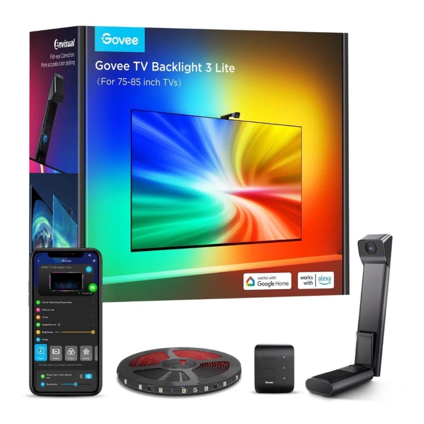 Govee – TV Foninis apšvietimas 3 Lite TV 75-85 SMART LED apšvietimas RGBICW Wi-Fi IP67