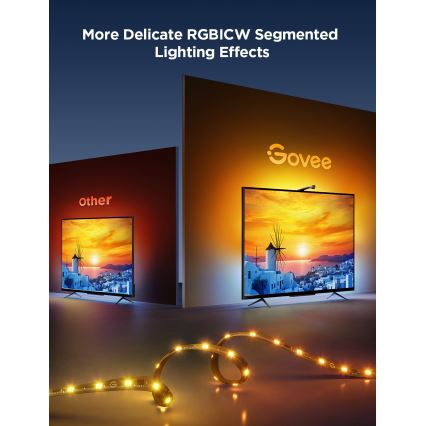 Govee – TV Foninis apšvietimas 3 Lite TV 75-85 SMART LED apšvietimas RGBICW Wi-Fi IP67