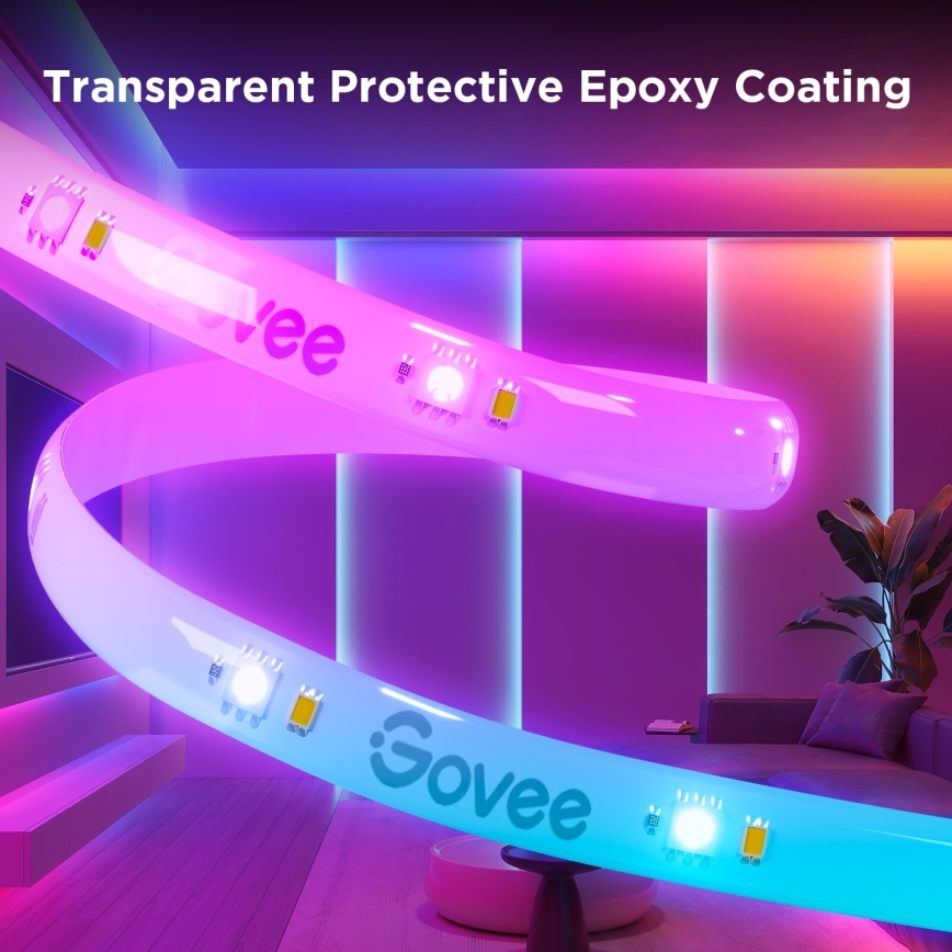 Govee - Wi-Fi RGBICW Smart PRO LED juosta 10m MATTER - itin patvarus