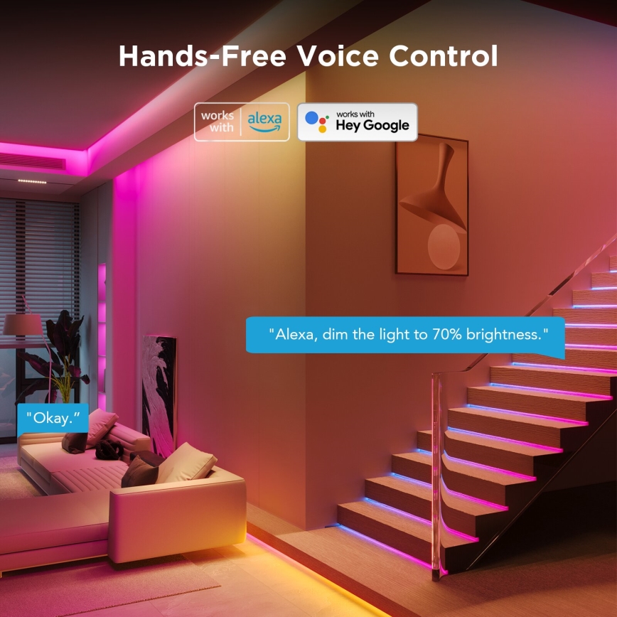 Govee - Wi-Fi RGBICW Smart PRO LED juosta 10m MATTER - itin patvarus